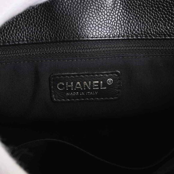 Chanel Caviar Skin Matelasse Here Mark Chain Tote Bag Black - Picture 6 of 8